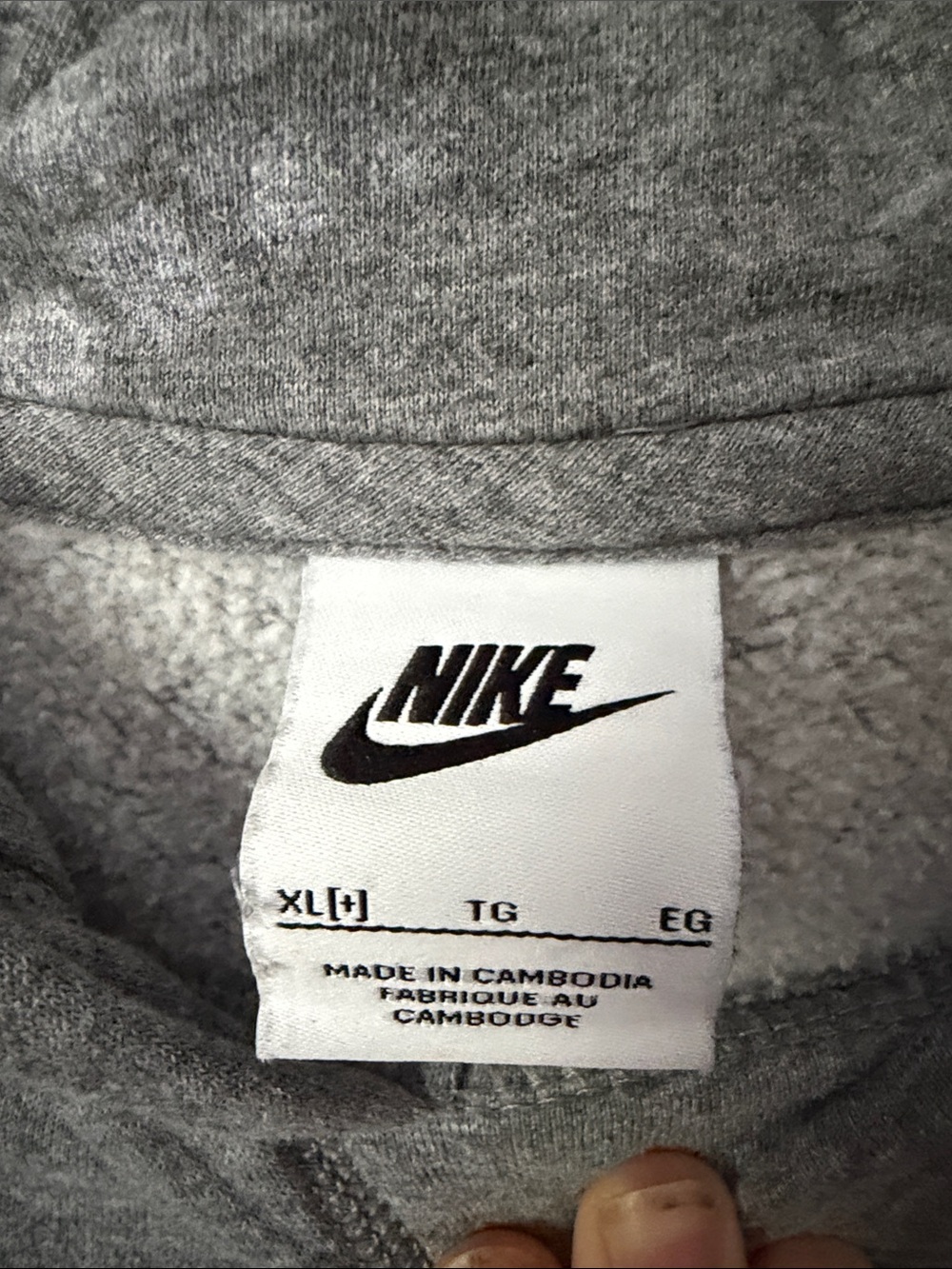 Nike Gray Pullover Hoodie with White Swoosh - Picture 2 of 4